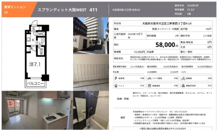 スプランディット大阪 WEST 411号 0