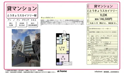 Modern 1LDK Condo in Mukojima 0