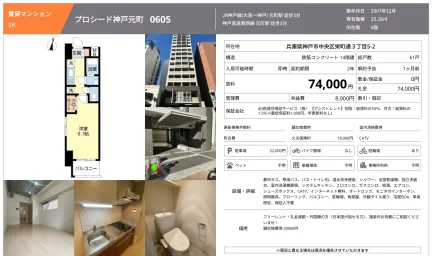プロシード神戸元町 605号 0