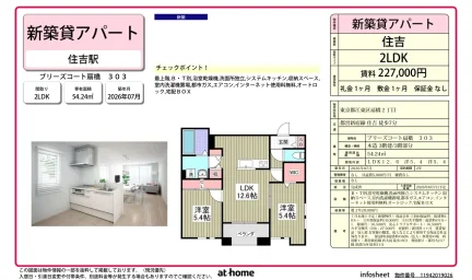 Brand New 2LDK Condo Near Station in Ogibashi 0