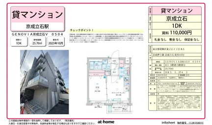 Brand New 1DK Condo in Higashitateishi 0