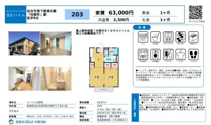 コージュ河原町 203号 0