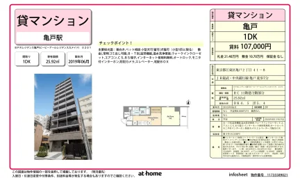 Modern 1DK Condo Near Station in Kameido 0