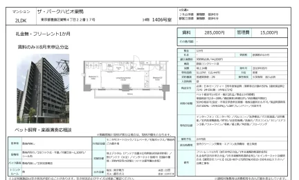 ザ・パークハビオ巣鴨 1406号 0