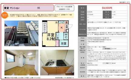 グラン・ドミール仙台駅東 1006号 0
