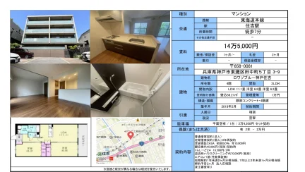 ロワゾブルー神戸住吉 4階 0