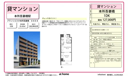 Modern 1DK Condo Near Station in Azumabashi 0