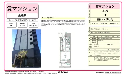 Modern Studio Condo Near Station in Shimo 0