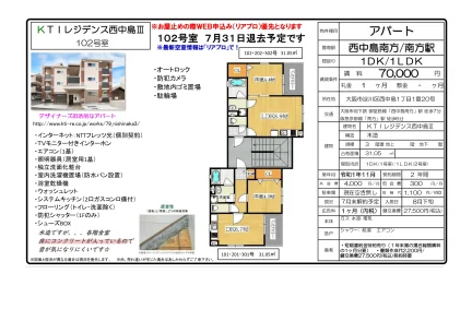 KTI レジデンス西中島Ⅲ 102号 0