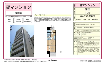 Modern 1DK Condo Near Station in Nishikamata 0