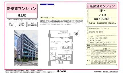 Brand New 2LDK Condo Near Station in Mukojima 0