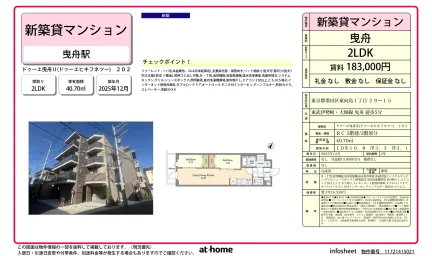 Brand New 2LDK Condo Near Station in Higashimukojima 0