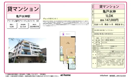 Brand New 1LDK Condo Near Station in Kameido 0