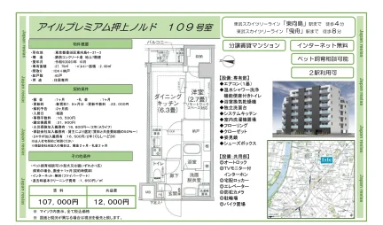 アイルプレミアム押上ノルド 109号 0