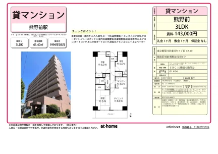 Charming 3LDK Condo Near Station in Higashiogu 0
