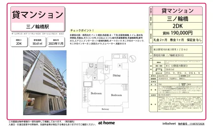 Modern 2DK Condo Near Station in Higashinippori 0