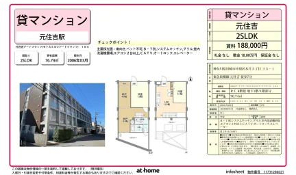 2SLDK Condo Near Station in Kizuki gioncho 0
