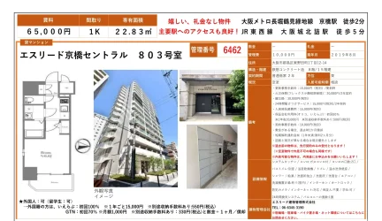 エスリード京橋セントラル 803号室 803号 0