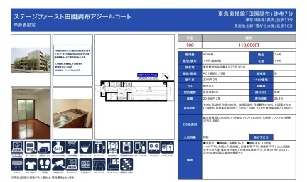 ステージファースト田園調布アジールコート 108号 0