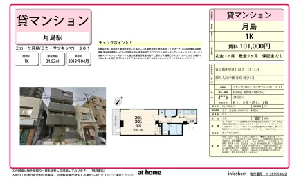 Studio Condo Near Station in Tsukishima 0