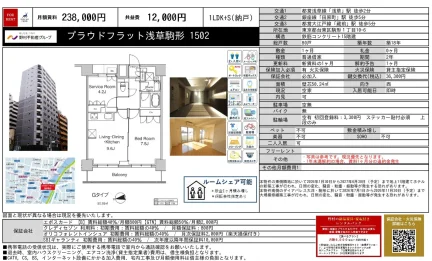 プラウドフラット浅草駒形 1502号 0