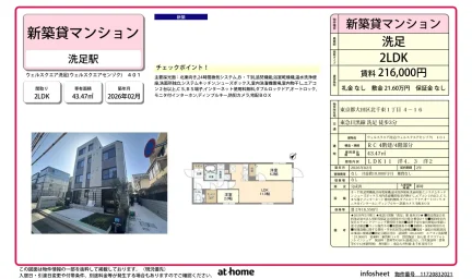 Brand New 2LDK Condo Near Station in Kitasenzoku 0