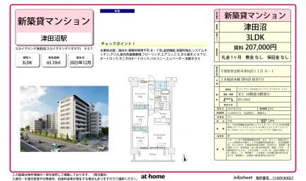 Brand New 3LDK Condo Near Station in Tsudanuma 0