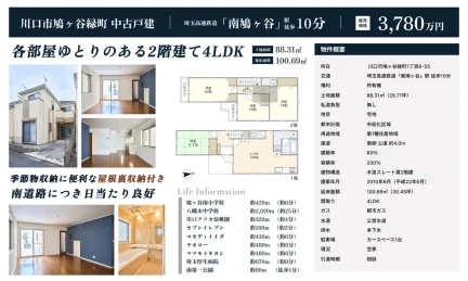 川口市鳩ヶ谷緑町 中古戸建 4LDK 0