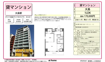 1LDK Condo Near Station in Ojima 0