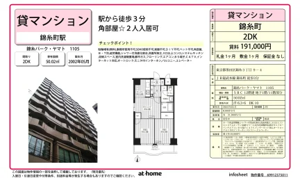 2DK Condo Near Station in Kinshi 0