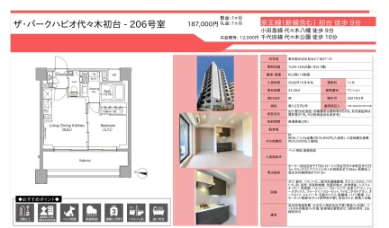 ザ・パークハビオ代々木初台 206号 0