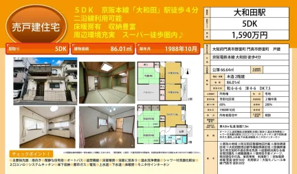 大阪府門真市野里町戸建 5DK 0