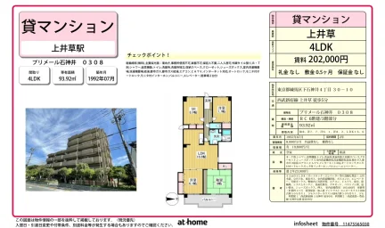 Well-Kept 4LDK Condo Near Station in Shimoshakujii 0