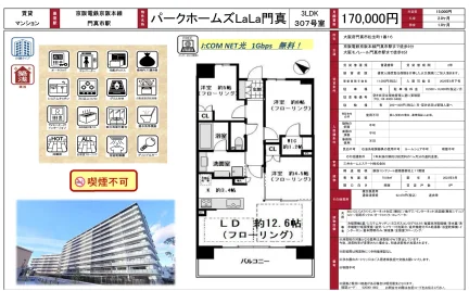 パークホームズLaLa門真 307号室 0