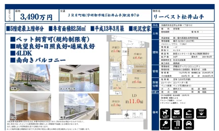 京阪東ローズタウン・ファインガーデンスクエアF棟 1114号室 0