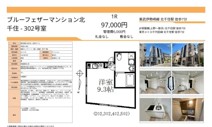ブルーフェザーマンション北千住 302号 0