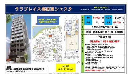 ララプレイス梅田東シエスタ 502号 0