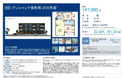 アンシャンテ長町南 205号 0