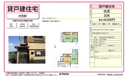 京都市伏見区景勝町貸家 3DK 0