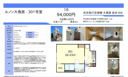 ルノン大鳥居-301号室 301号 0