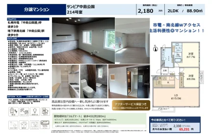 分譲マンション サンピア中島公園 214号 0