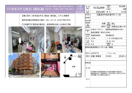 ノバカネイチ上町台　１階店舗　居抜き現状渡し 0