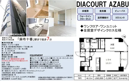 ディアコート麻布 501号 0