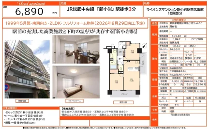 ライオンズマンション新小岩駅前弐番館 2LDK 0