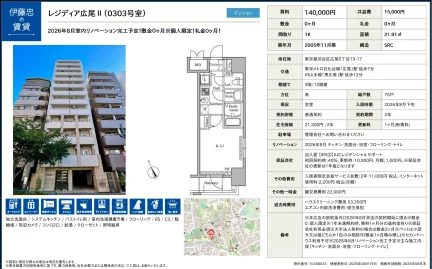 伊藤忠レジディア広尾 II (0303号室) 303号 0