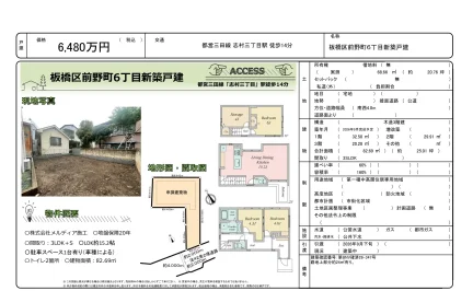 板橋区前野町6丁目新築戸建 3SLDK 0