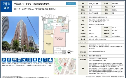 ウエストパークタワー池袋 2012号 0
