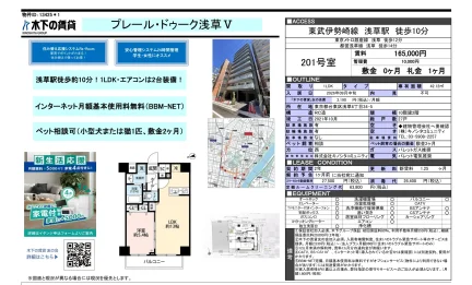 プレール・ドゥーク浅草 V 201号 0