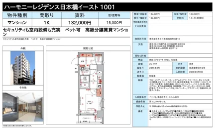 ハーモニーレジデンス日本橋イースト 1001号 0