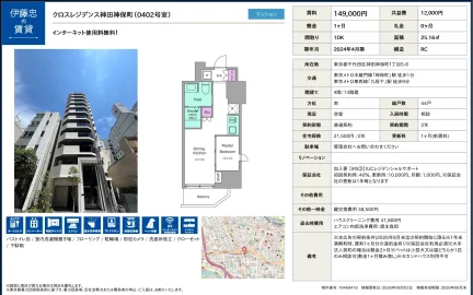 クロスレジデンス神田神保町 0402号 0
